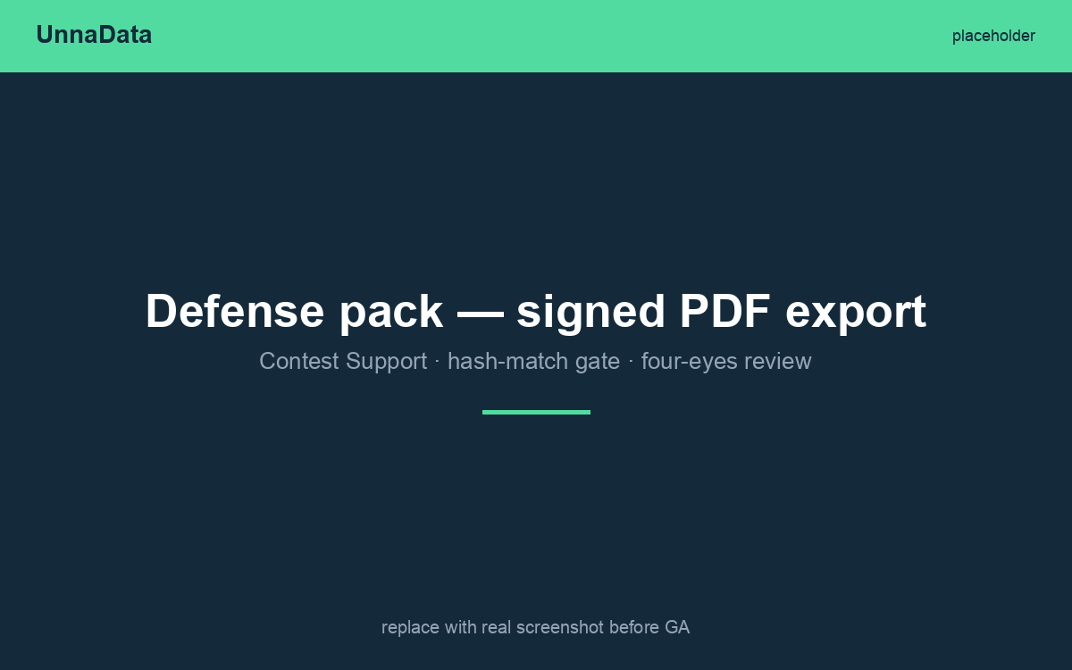 Defense pack signed PDF export