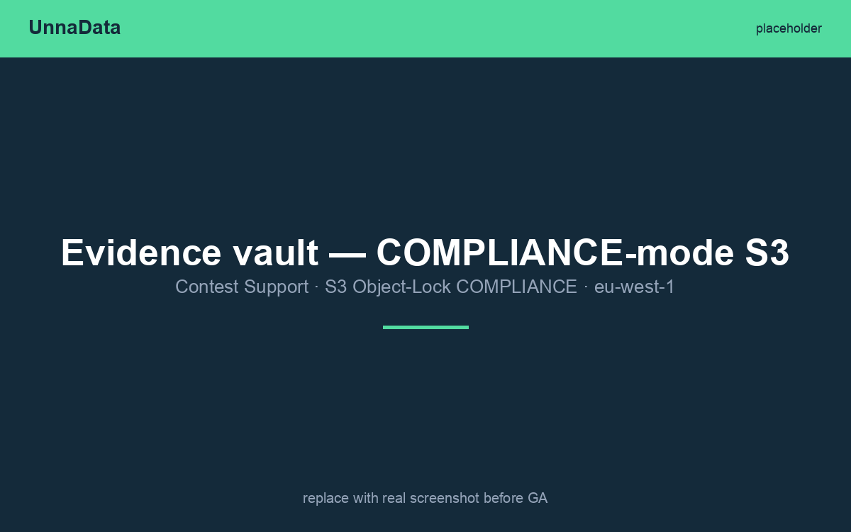 Evidence vault COMPLIANCE-mode S3